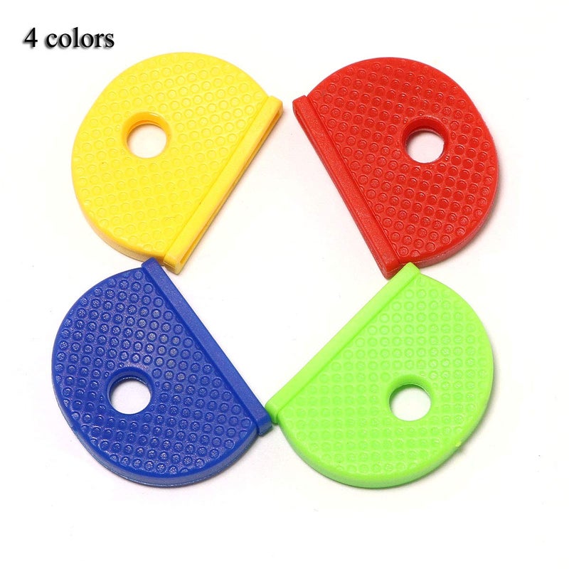 PZRT 12pcs PVC Plastic Key Cap Tags Covers in 4 Assorted Colors for Identify Your Key - Image 2
